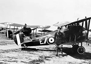 Biplanes Prints: Sopwith Camels ready to fly over German lines - WW1