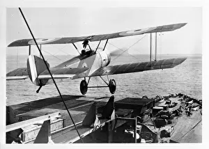 Sopwith Prints: Sopwith Pup taking off from a battleship turret platform