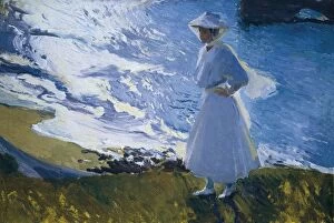 Impressionists Gallery: SOROLLA, Joaqu�(1863-1923). Maria at the beach