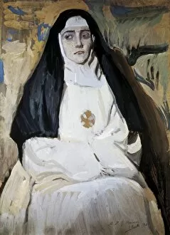 Joaquon Collection: SOROLLA, Joaqu�(1863-1923). A Nun. 1918. Oil