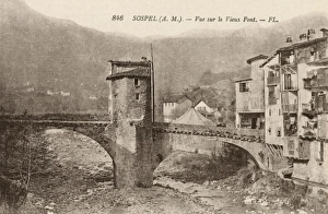 Images Dated 1st March 2011: Sospel, France - View of the Old Bridge
