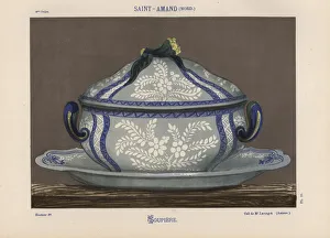 Faience Gallery: Soup dish from Saint-Amand, Normandy, France