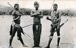 Dandies Prints: South Africa - Natives posing with Umbrellas