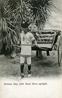 Ricksha Prints: South Africa - Ricksha Boy with Head Dress