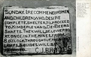 Frances Gallery: South Africa - Sandwich Board Notice - Siege of Kimberley