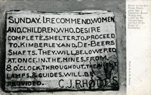 Bloemfontein Prints: South Africa - Sandwich Board Notice - Siege of Kimberley