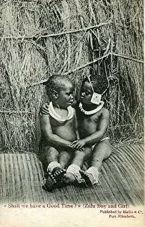 Zulu Prints: South Africa - Zulu Boy & Girl