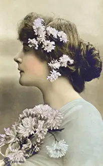 South African Beauty - profile portrait - floral hairstyle