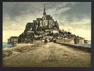 South front from the dike, Mont St. Michel, France