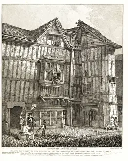 Passage Prints: South-east view of a Tudor house in Sweedon s