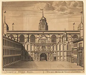 1788 Prints: South entrance to Guildhall, London, mid-18th century