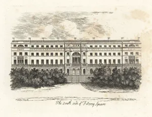 Antiquary Prints: South side of Fitzroy Square, London, 1807