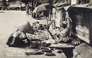 Sells Prints: South Korea - Chosen - Street Trader