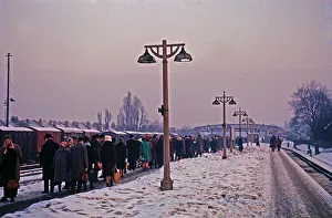 Goods Prints: South London railway station under snow
