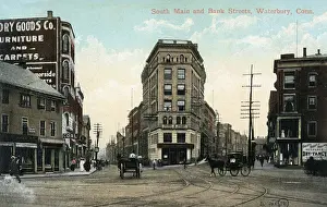 Carpets Prints: South Main and Bank Streets, Waterbury, Connecticut, USA