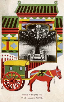 Kimono Gallery: South Manchurian Railway - Interior of the Sleeping Car