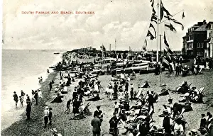Southsea Prints: South Parade and beach, Southsea, Hampshire