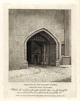 Antiquities Gallery: South view of the Bloody Tower within the Tower of London