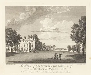 Michael Angelo Rooker Prints: South view of Strawberry Hill, Twickenham, 18th century