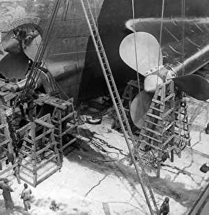 Southampton White Star Line RMS Olympic in dry dock