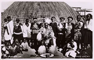 Southern Africa - Zulu Chieftain with his many wives Southern Africa - Zulu Chieftain with his many wives
