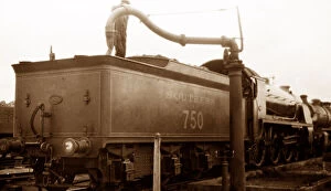 Filling Collection: Southern Railway locomotive filling with water