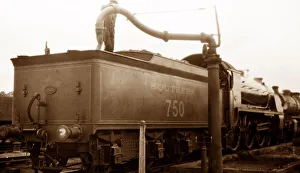 Southern Railway locomotive filling with water
