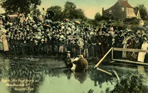 Oct18 Prints: Southwick near Trowbridge, Wiltshire - An Open-Air Baptism