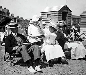 Deckchair Prints: Southwold beach, early 1900s