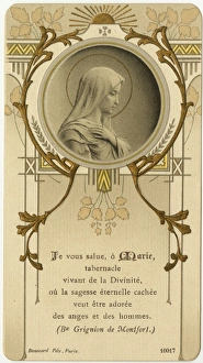 Images Dated 23rd December 2015: Souvenir card from a First Communion - Virgin Mary