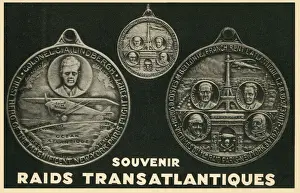 Aviators Prints: Souvenir Medal to the pioneers of Transatlantic Flight