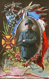 Marne Prints: Souvenir postcard celebrating Victory - Battle of the Marne