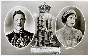 Majesties Prints: Souvenir postcard of the Coronation of King George VI