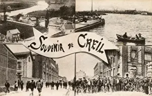 Souvenir postcard from Creil, France