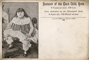 Freak Prints: Souvenir postcard of the Giant Child, Anna