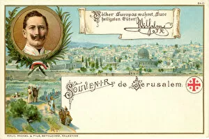 Images Dated 25th January 2018: Souvenir postcard - Jerusalem - Kaiser Wilhelm II