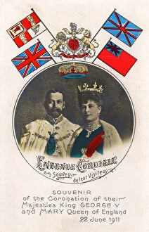 Images Dated 24th March 2017: Souvenir postcard - King George V Coronation - 22 June 1911