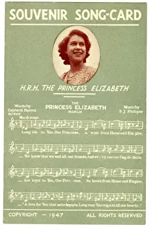 Notation Prints: Souvenir Song Card, Princess Elizabeth (Queen Elizabeth II)