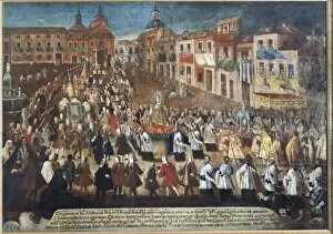 Spain (1741). Procession of the Virgin of Mercy