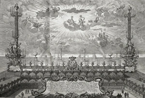 I Ii Collection: Spain (1759). Royal Palace of Barcelona illuminated