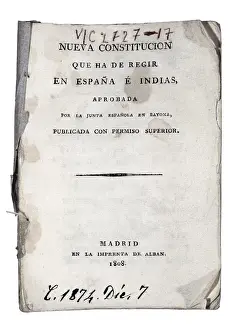 Presses Prints: Spain (1808). Constitution of Bayonne. SPAIN