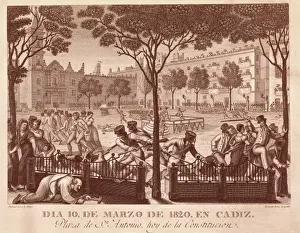 Cadiz Prints: Spain (1820-1823). Liberal Triennium. 10th March