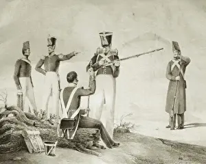 Romanticismo Prints: Spain (1830). Provincial Militia. Litography