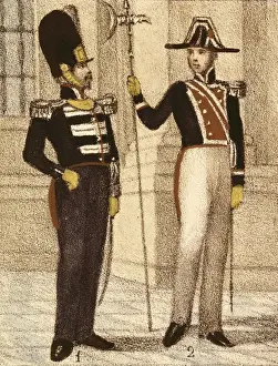 Spain (1833). Royal Guard Infantry and halberdier