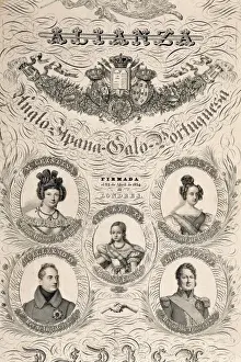 Alliance Prints: Spain (1834). Quadruple Alliance between Britain