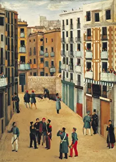 Blouse Prints: Spain (1842). Barcelona. Members of the revolted