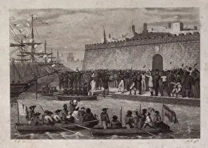 Puerto Prints: Spain (1847). Arrival of Juan Prim to Puerto