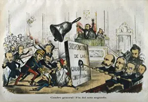 Center Prints: Spain (1869). Glorious revolution. Suspension