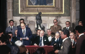 Spain (1977). Catalonia. Ceremony for the transfer Spain (1977). Catalonia. Ceremony for the transfer