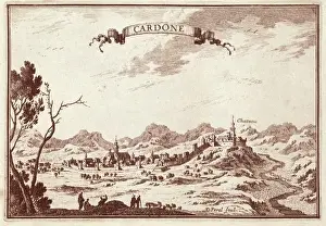 Cardona Prints: Spain (19th c. ). Cardona. The village